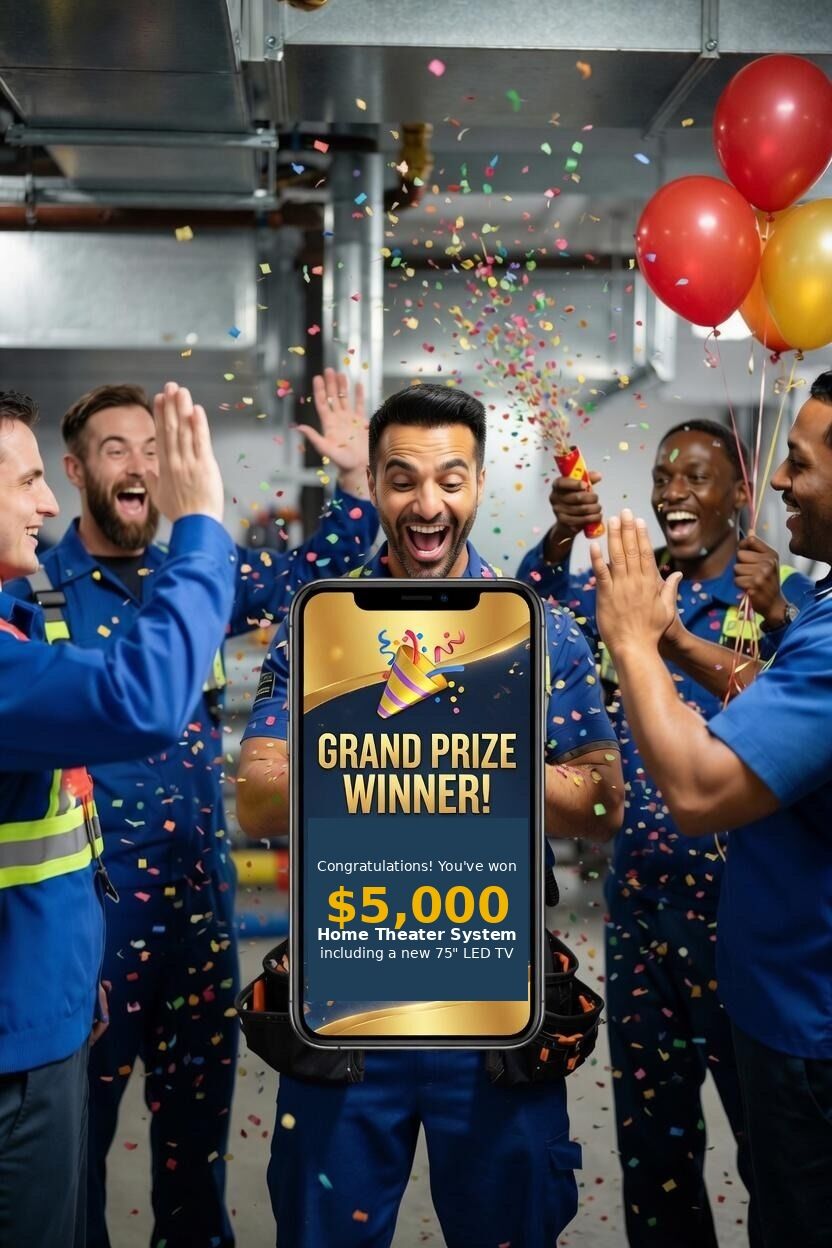 Employee celebrating grand prize win with teammates